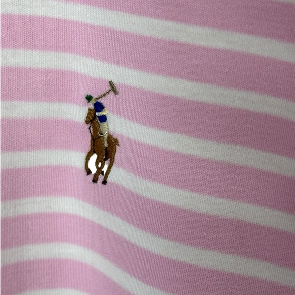 Polo Ralph Lauren Classic Fit Pink & White Striped 3 Button Closure Polo sz XL - Picture 4 of 10